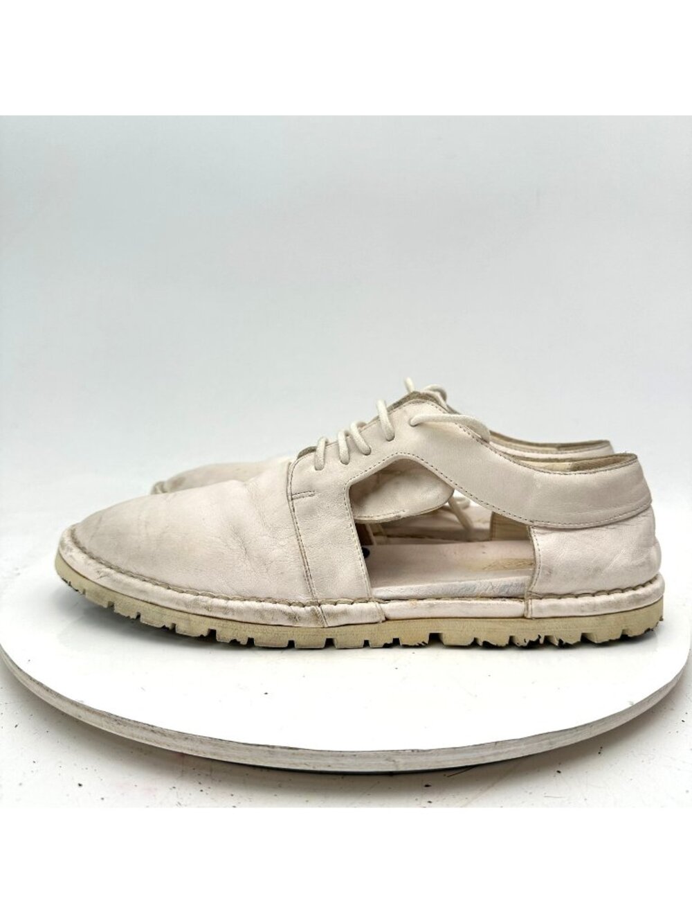Marsell Gomme Women Size EU 37 US 7 White Cut Out Leather Lace Up Casual Shoes